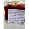 Image 2 : Stunning Cultured Pearl Bangle with Ruby Clasp. Round Bangle in 22k Gold Plate with a Continuous Lin