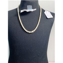 Elegant Vintage Cultured Pearl Necklace. Single Strand with Graduating Pearls From 7mm to 3mm 17.5" 