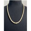 Image 2 : Elegant Vintage Cultured Pearl Necklace. Single Strand with Graduating Pearls From 7mm to 3mm 17.5" 