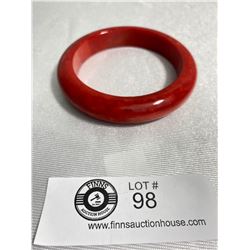 Vintage 1935-45 Red Bakelite Bangle ( Tested)