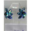 Image 2 : Vintage Sherman 2 Tone Blue Clip on Earrings
