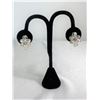 Image 1 : Beautiful Vintage Sherman Fully Faceted Crystal Bead Earrings Rhodium Plated