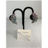 Image 1 : Large Gorgeous Sherman Clip in Earrings Set with Alexandrite Stones and Further Enhanced with Mauve.