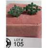 Image 2 : Stunning Pair of Lois Hill Green Tourmalin Sterling Silver Earrings Marked L.H. 925
