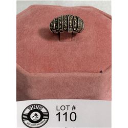 Vintage 1940's Sterling Silver and Marcasite Ring Size 7