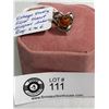 Image 1 : Vintage Sterling Silver Heart Shaped Amber Ring
