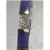 Image 2 : Lavender Jade Sterling Silver Bracelet with Chinese symbols of Good Luck, Wealth Etc