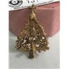 Image 2 : Vintage Christmas Tree Brooch with Coloured Rhinestones
