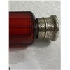 Image 3 : Victorian Double Ended Ruby Glass Perfume Scent Bottle with Foliate Endgraved Silver Caps Circa 1880