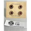 Image 1 : 2 Vintage Art Deco Snap Cufflinks Silvertoned with Red Rhinestone Center.