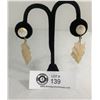 Image 1 : Very Pretty Antique Mother of Pearl Screw Back Earrings 2" L