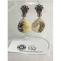 Nice Pair Of M.O. Pearl Edwardian Earrings 1910