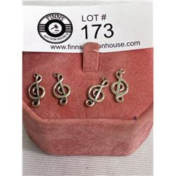 4 Sterling Charms (Musical Notes)