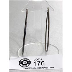 Extra Large 3"  Diameter Sterling Hoop Earrings