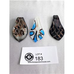 3 Murano Guass Pendants