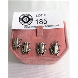 4 Sterling Frog Charms