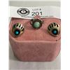 Image 1 : Navajo Silver Plus Turquoise Earings Plus Ring (As Is)