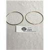Image 1 : 3" Diameter Sterling Hoop Earings