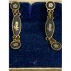 Image 2 : Beautiful Vintage Japanese Damascene Screw Back Earrings Measuring 1 3/4" Long.