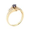 Image 4 : 1.10 ctw Blue Sapphire and Diamond Ring - 14KT Yellow Gold