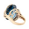 Image 3 : 44.60 ctw London Blue Topaz And Diamond Ring - 14KT Rose Gold