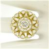 Image 7 : GIA Cert 18K Yellow Gold 5.56 ctw Round & Baguette Diamond Waterfall Cluster Rin