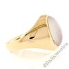 Image 6 : Men's Large Polished 14kt Yellow Gold Oval Cabochon Blue Moonstone Solitaire Rin