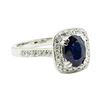 Image 1 : 1.68 ctw Oval Brilliant Blue Sapphire And Diamond Ring - 14KT White Gold