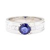 Image 2 : 1.79 ctw Sapphire and Diamond Ring - 14KT White Gold