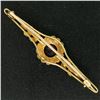 Image 6 : 15k Yellow Gold .64 ctw Old Cut Amethyst & Seed Pearl Brooch Pin