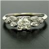 Image 2 : Antique Art Deco Platinum 0.90 ctw Old European & Marquise Diamond Solitaire Rin