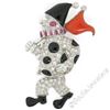 Image 1 : Vintage 18kt White Gold Diamond Black Onyx and Coral Clown Brooch Pin