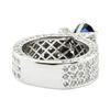 Image 3 : 3.31 ctw Round Brilliant Blue Sapphire And Diamond Ring - 14KT White Gold