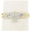 Image 4 : 14k Two Tone Gold Illusion Prong Set Transitional Diamond Solitaire Ring