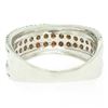 Image 4 : NEW Ladies 14k Gold 1.00 ctw Round White & Brown Diamond Wide Crossover Band Rin