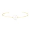 Image 1 : 0.02 ctw Diamond and Pearl Cuff Bracelet - 14KT Yellow Gold