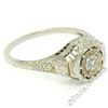 Image 3 : Antique Art Deco 18kt White Gold 0.35 ctw European Diamond Solitaire Filigree En