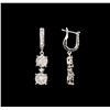 Image 2 : 14KT White Gold 1.19 ctw Diamond Earrings