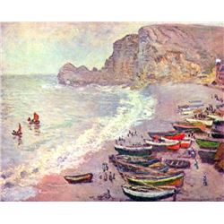 Claude Monet - Etretat, the Beach and La Porte d'Amont