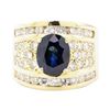 Image 2 : 3.29 ctw Blue Sapphire And Diamond Ring - 14KT Yellow Gold
