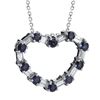 Image 1 : 14k White Gold 1.04CTW Blue Sapphire and Diamond Pendant, (VS2-SI1/G-H)