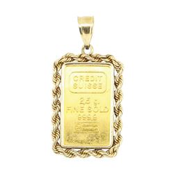 Credit Suisse Pendant - 14KT - 24KT Gold