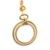 Image 7 : Chanel Vintage Gold Tone Faux Pearl Magnifying Glass Medallion Necklace