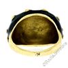 Image 6 : Vintage 18kt Yellow Gold Black Enamel Raised Dot Wide Domed Cocktail Ring