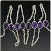 Image 5 : 14k White Gold 8 ctw 8 Station Amethyst by the Yard 20" Cable Link Chain Necklac