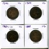 Image 2 : Lot 0f 4 Canada One Cent 1 Penny Queen Victoria Large Cent 1884, 1888 and 1900 (2) Beautiful Coins