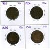 Image 2 : Lot 0f 4 Canada One Cent 1 Penny Queen Victoria Large Cent 1896 (2), 1899 and 1901 Beautiful Coins