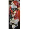 Image 2 : 31" WOOD CARVED LOOK SNOWMAN SANTA DECORATION, BOXED