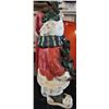 Image 4 : 31" WOOD CARVED LOOK SNOWMAN SANTA DECORATION, BOXED