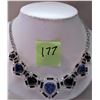 Image 1 : 18" SILVER TONE RHINESTONE, FAUX BLUE STONES